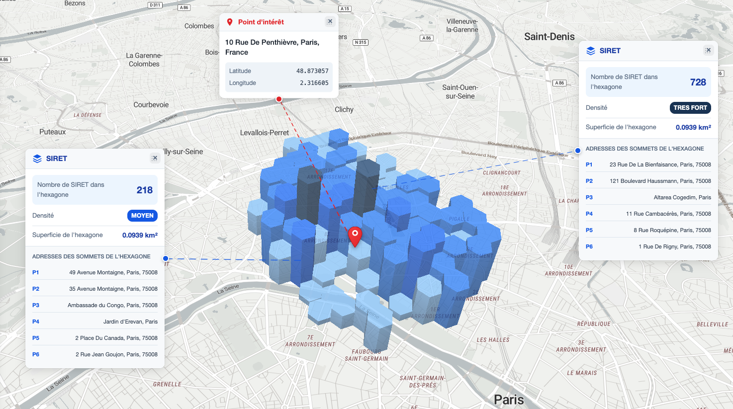 Comptage SIRET par hexagone : visualisez la densité économique de votre zone